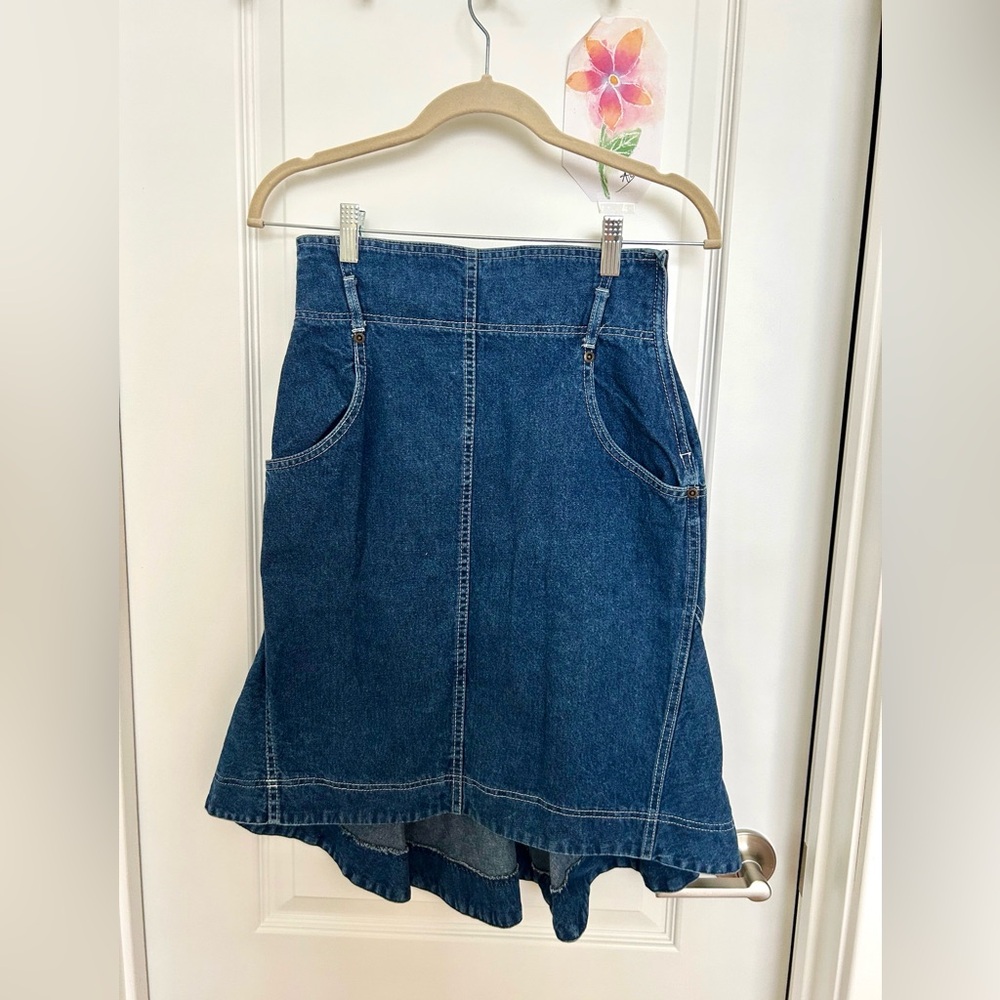 Schon Made in Italy 2 Denim Blue Midi Skirt